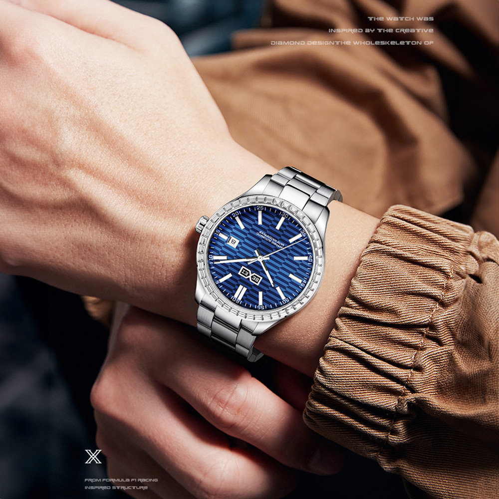 【BEXEI 貝克斯】9092 簡約 休閒 商務 日期顯示 晶鑽 夜光 鏤空 不鏽鋼 機械 手錶 男錶 腕錶 星辰 MIYOTA