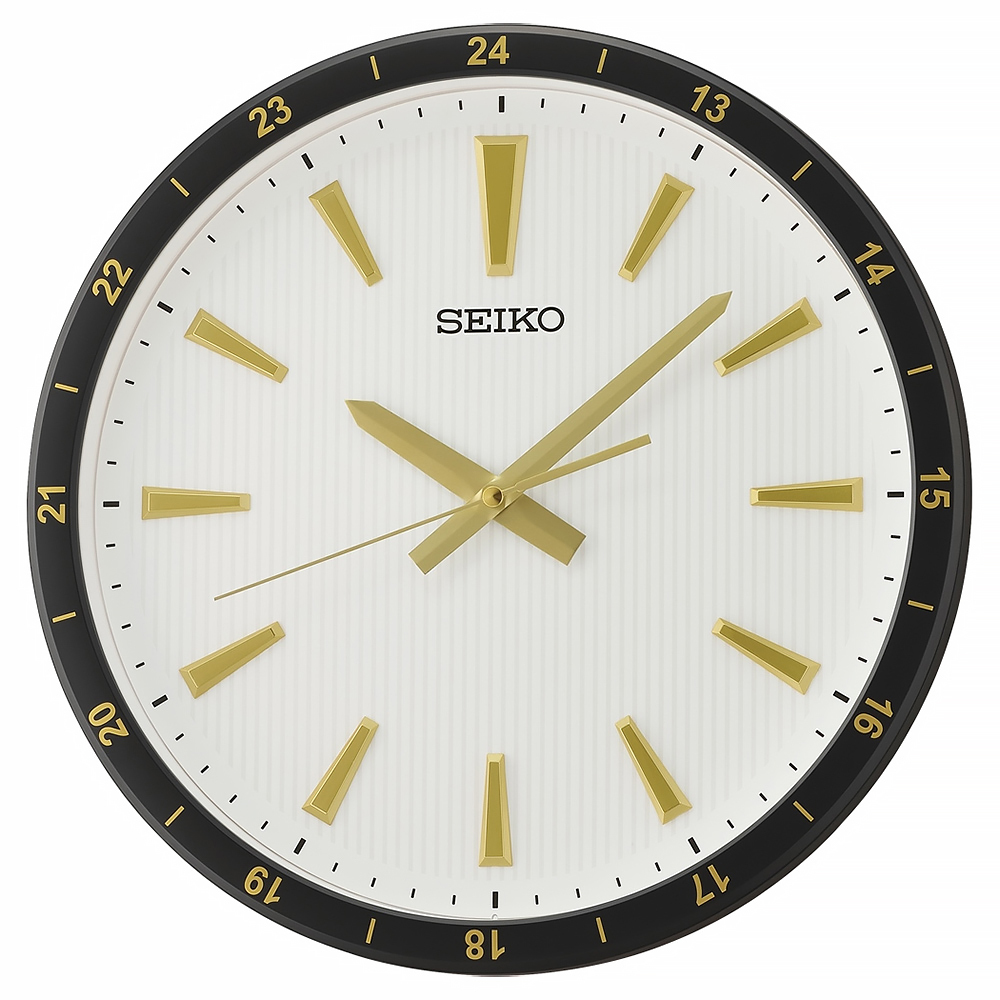 (預購)【SEIKO 精工】QXA802G 金米 商務 典雅 簡約 3D時標 無字 滑動式指針 靜音 時鐘 掛鐘