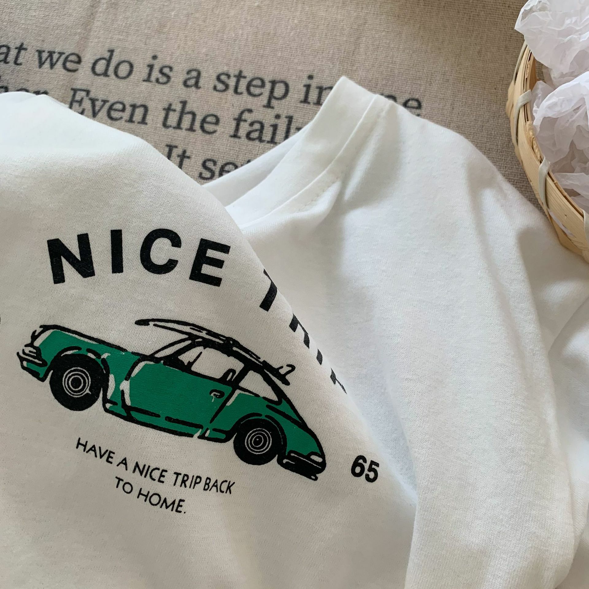 棉質小汽車上衣-圖案