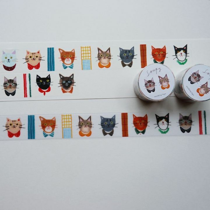 貓咪世界 和紙膠帶 ｜湯舒皮 Soupy Tang