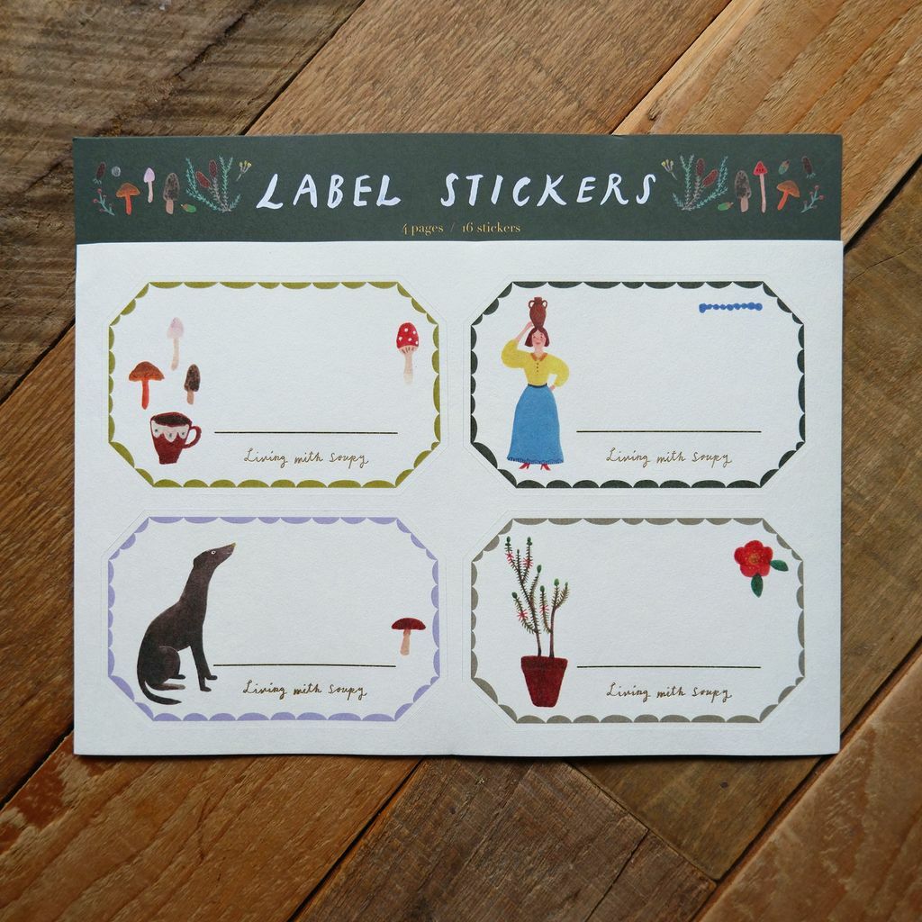 可書寫 燙金標籤貼紙 16枚 ｜湯舒皮 Soupy Tang