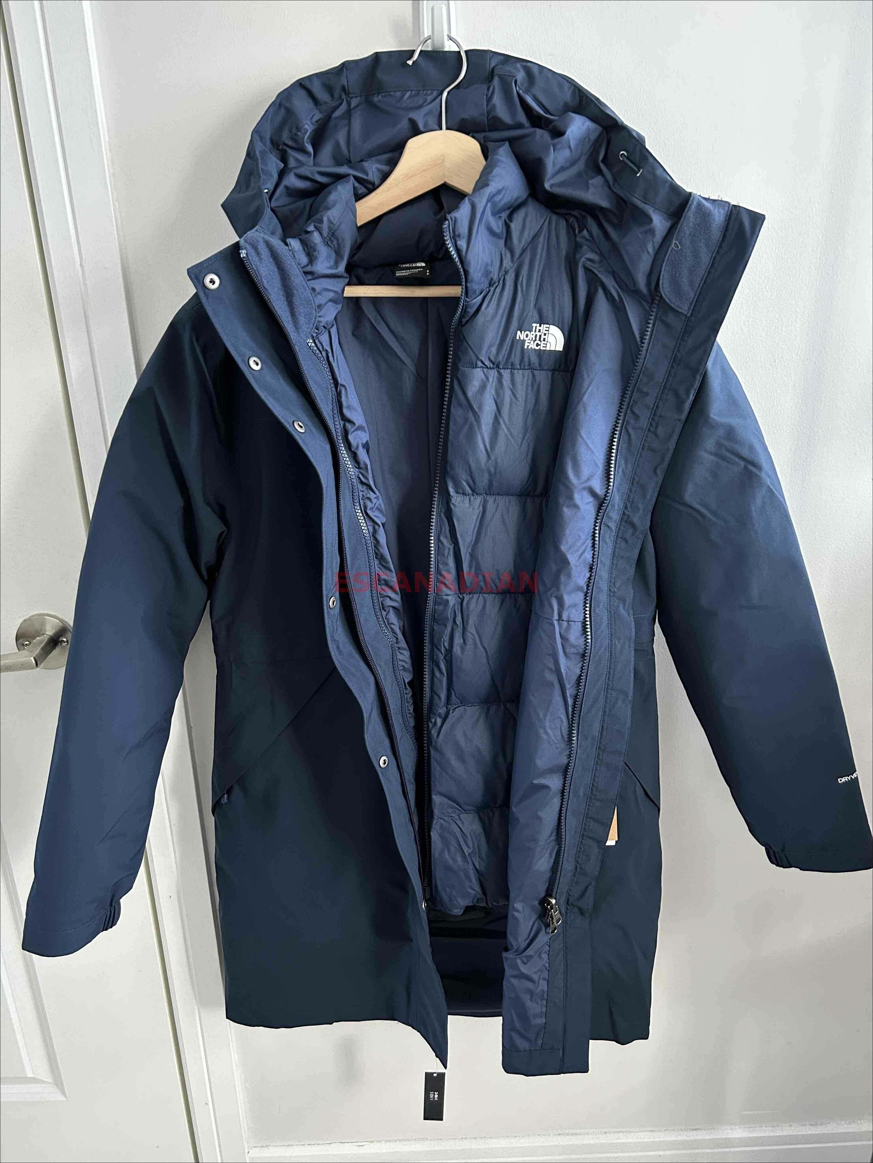 THE NORTH FACE 女大人 三合一  600羽絨蓬鬆內裡 防風 防潑水 連帽 長版外套