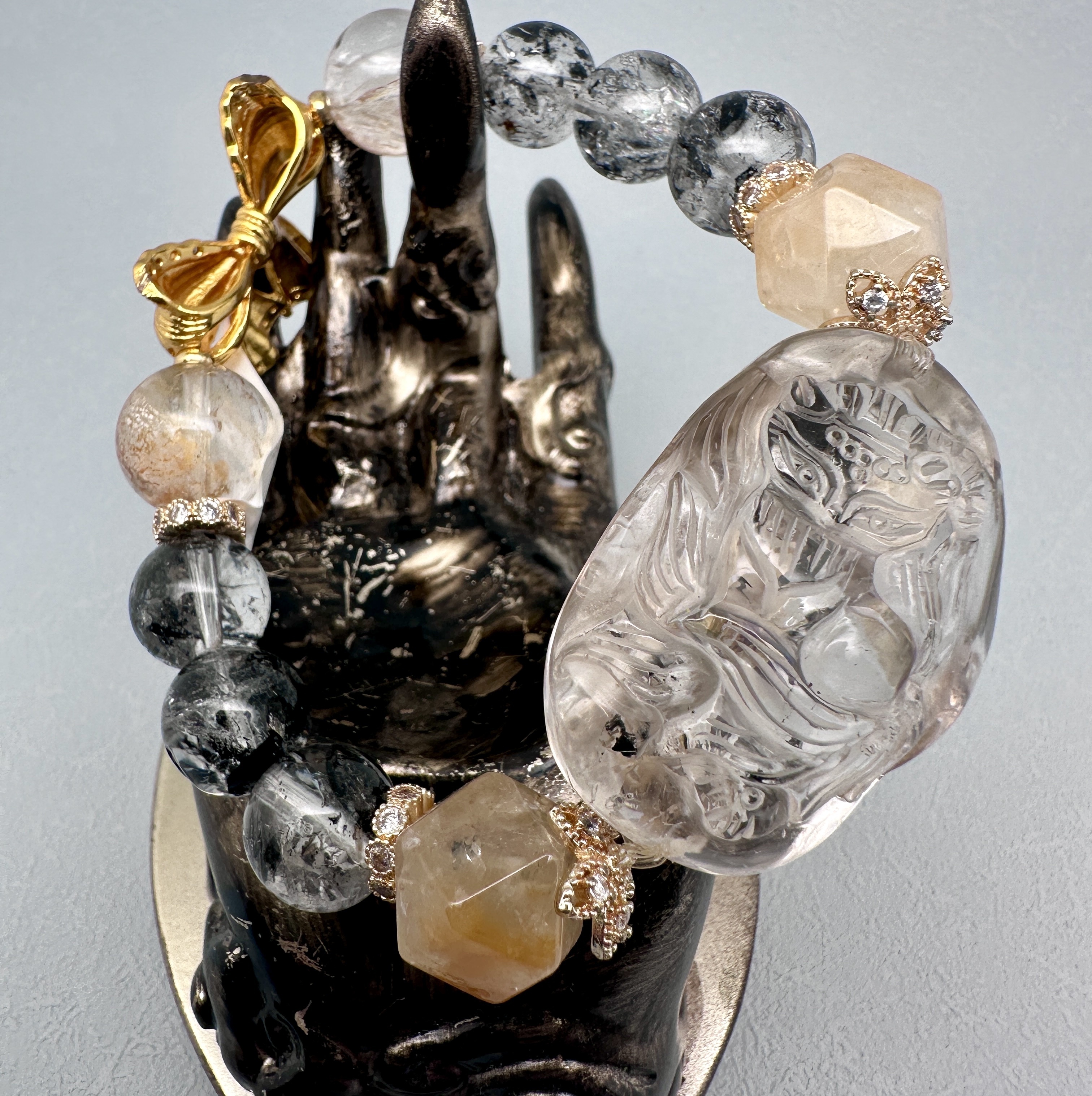 Herkimer Quartz Explosive Colors Bracelet