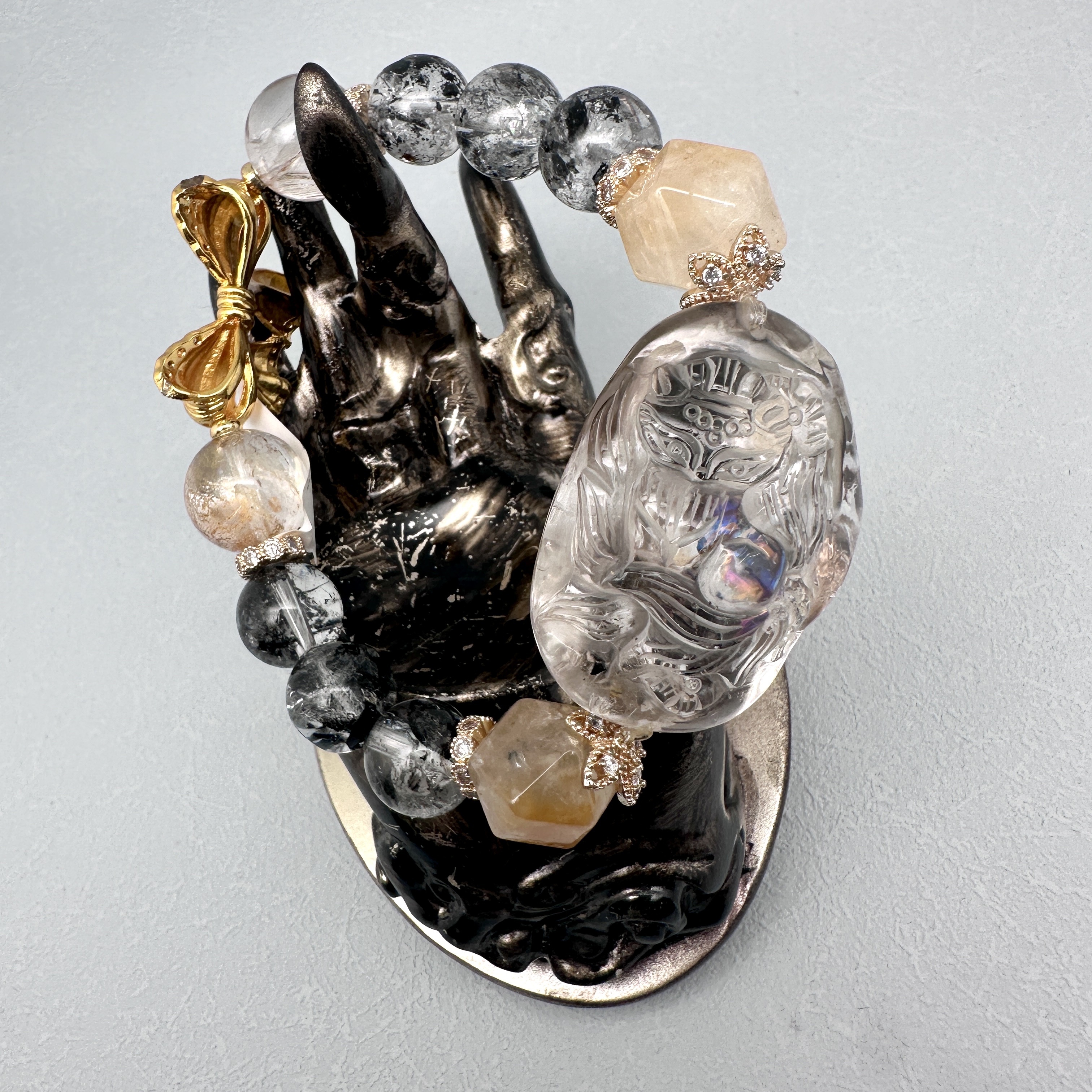 Herkimer Quartz Explosive Colors Bracelet