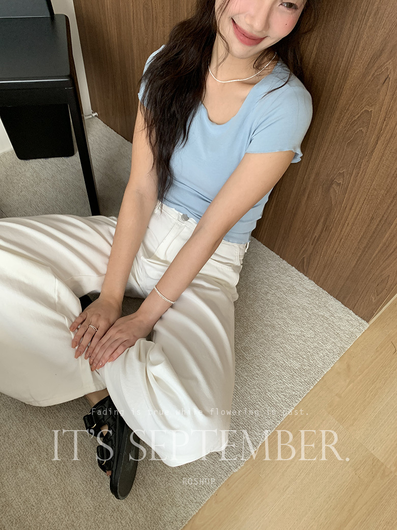 限定特賣!ROSHOP MADE奶油泡芙柔軟素TEE-3色