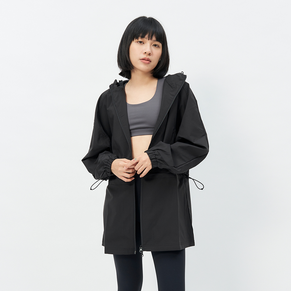 TBA Venus Wind Jacket 女 極致黑 連帽 防風 防潑水 中長版 外套 TBAW214JK01-BK