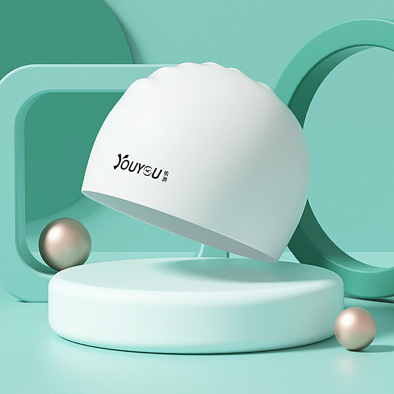 Popular swimming cap (milk white-silicone)