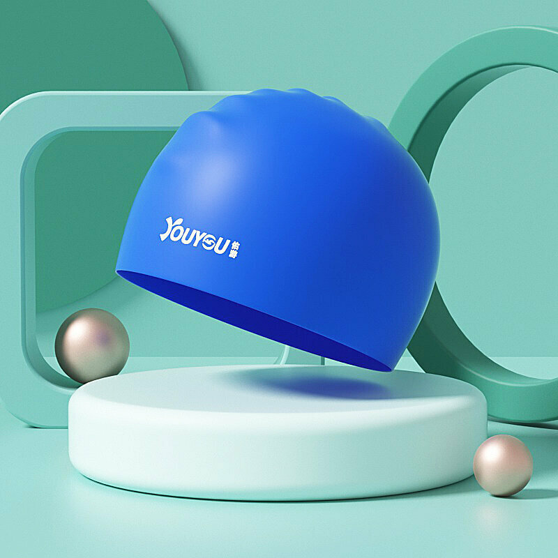 Popular swimming cap (dark blue-silicone)