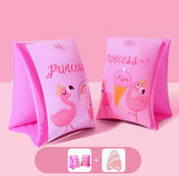 Hot selling children's swimming arm circle buoyancy swimming sleeves (pink flamingo + water board)