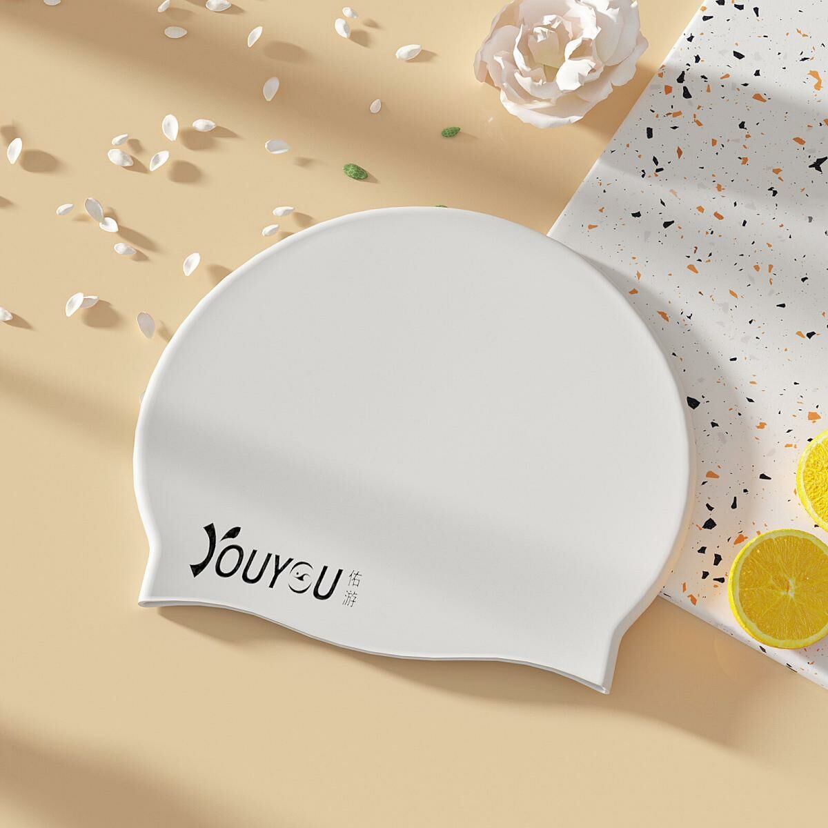 Popular swimming cap (piano white)