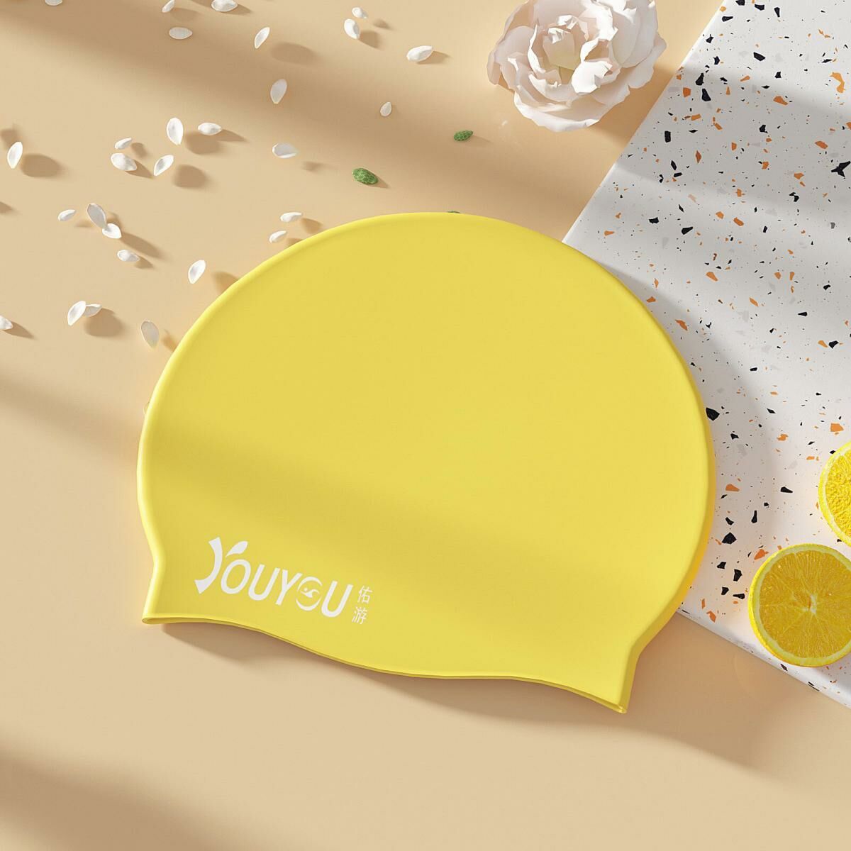 Popular swimming cap (lemon yellow)