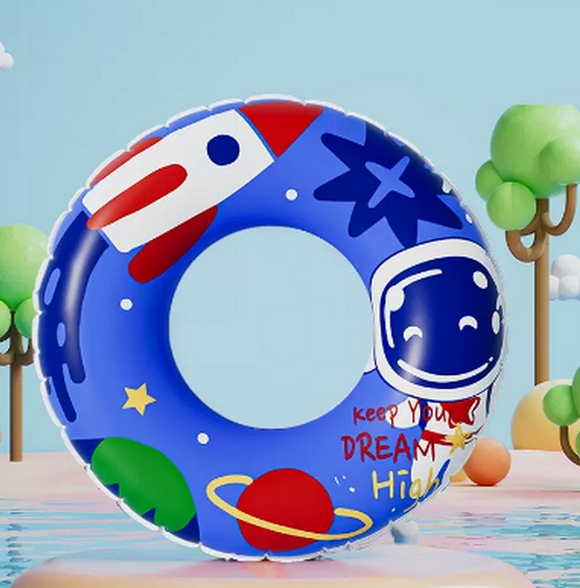 Hot selling swimming ring for children thickened ball ring (dark blue spaceman size 60 (recommended weight 25-40 pounds) comes with a pump)