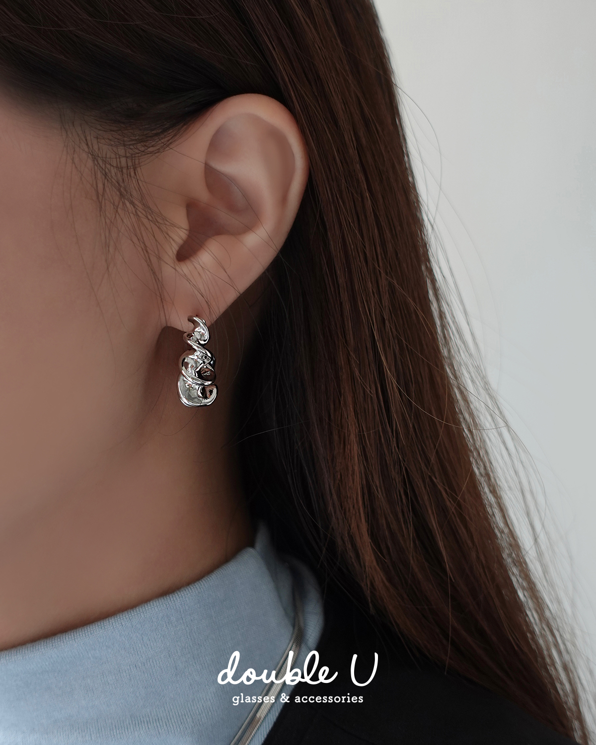 螺旋花圈金屬耳環・Earring (GEC10401)