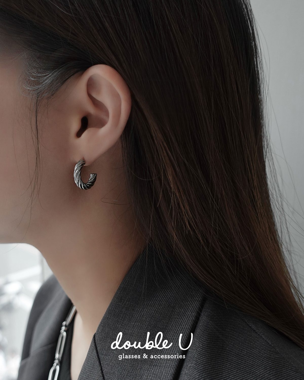 復古螺旋・鋼飾耳環 (DEX10400)