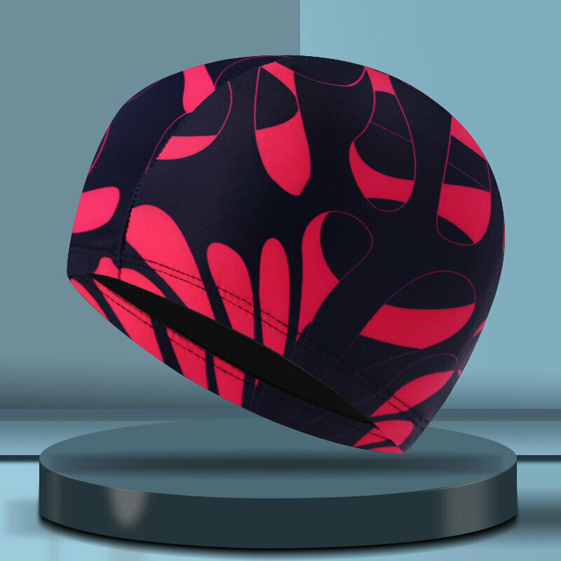 Popular swimming cap (black and red)