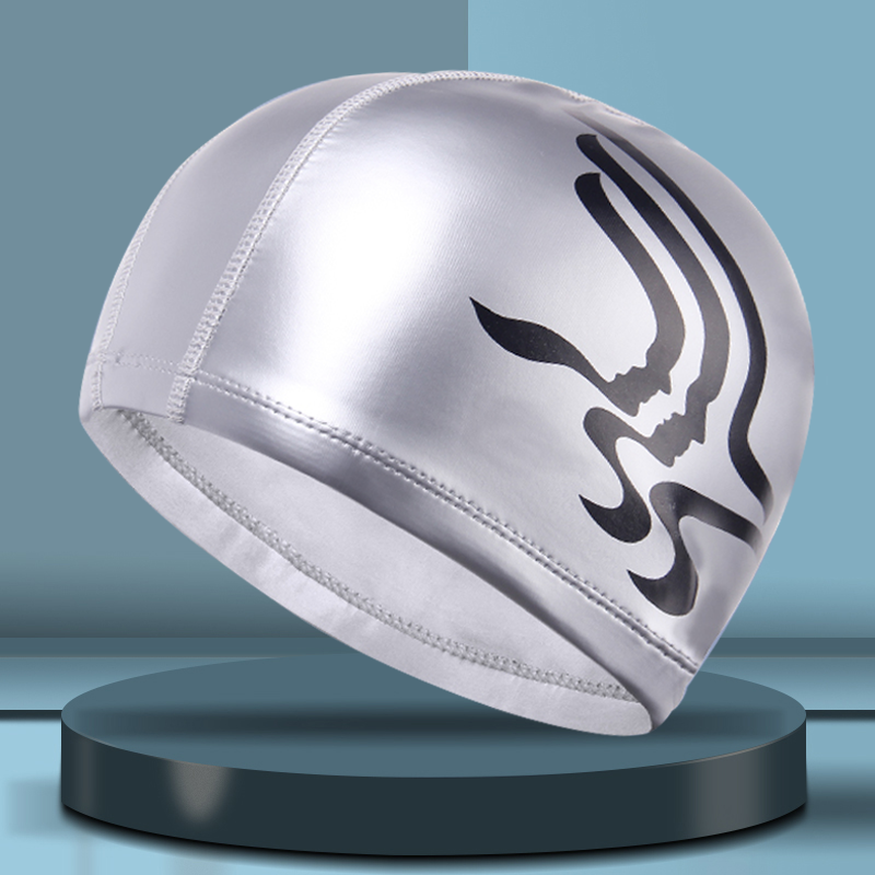 Popular swimming cap (7613 silver-PU)