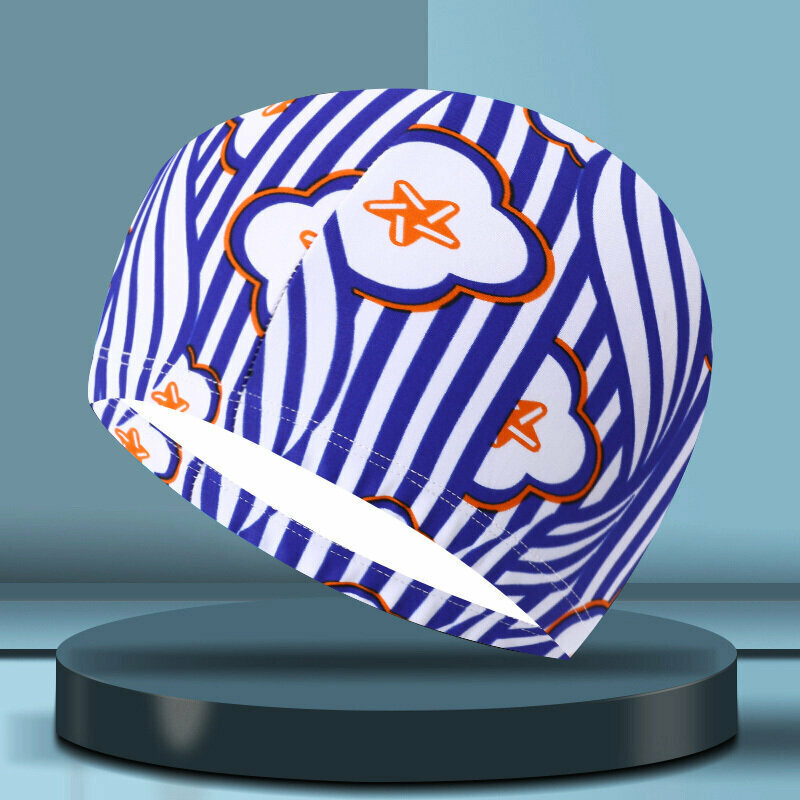 Popular swimming cap (blue stripes)