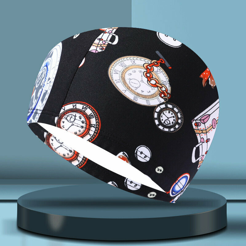 Popular swimming cap (black clock)