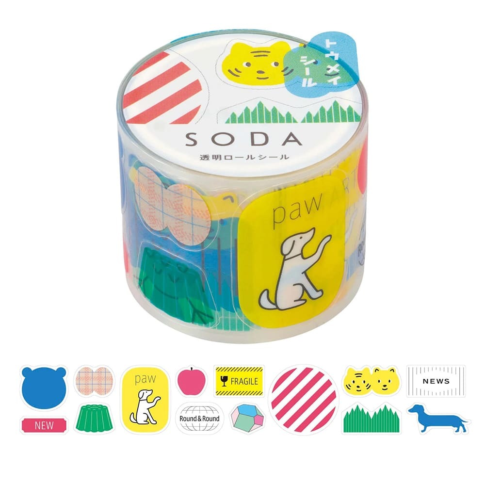 KING JIM｜HITOTOKI SODA 透明PET卷狀膠帶 多貼紙款 多用途 30MM
