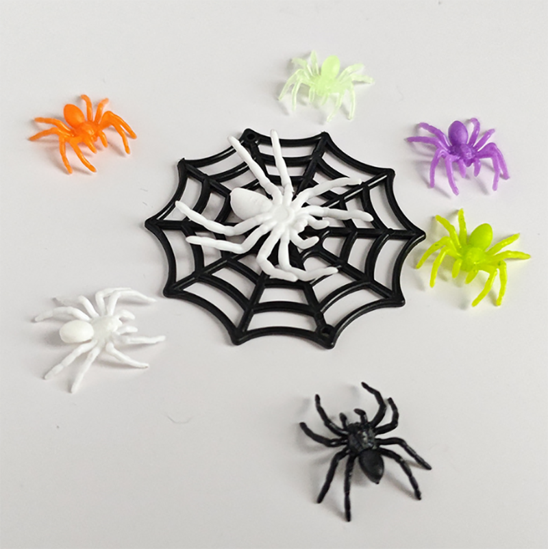 萬聖節塑膠夜光小蜘蛛 3cm 100隻 HW8226