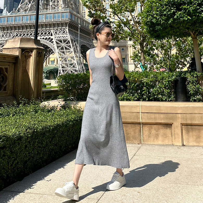 質感針織背心洋裝