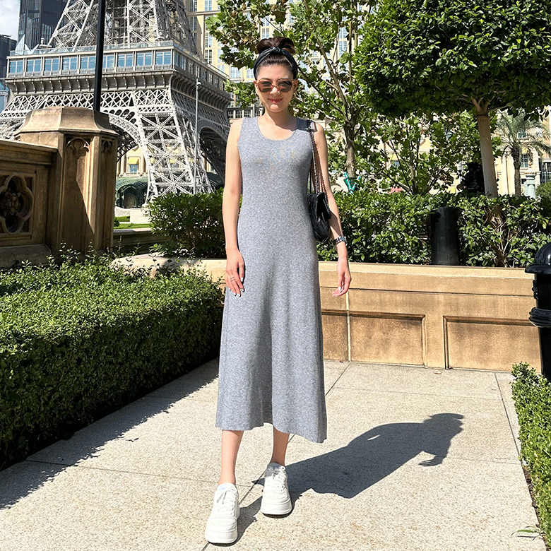 質感針織背心洋裝