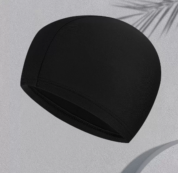 Popular swimming cap for men with fabric that does not strangle the head (7117 black)