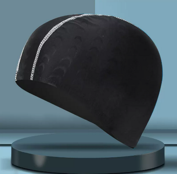 Popular swimming cap for men with fabric that does not strangle the head (7513 Striped Shark)