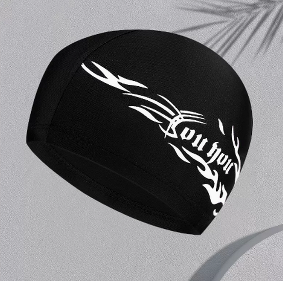 Popular swimming cap for men with fabric that does not strangle the head (7518 Silver Flame)