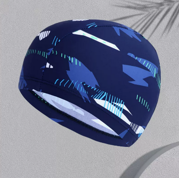 Popular swimming cap for men with fabric that does not tie the head (70262 navy blue)
