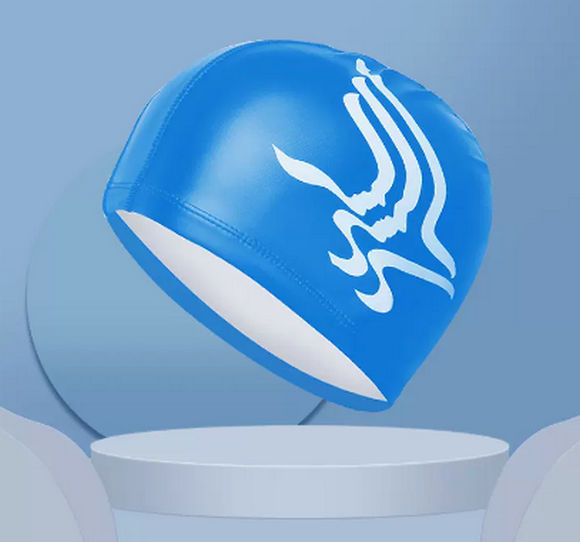 Popular swimming cap for men with fabric that does not strangle the head (7613 blue)
