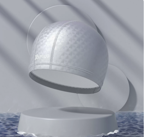 Popular swimming cap for men that does not tie the head (Silver-PU)