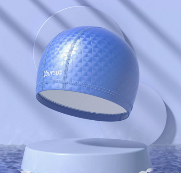 Popular swimming cap for men that does not tie the head (dark blue-PU)