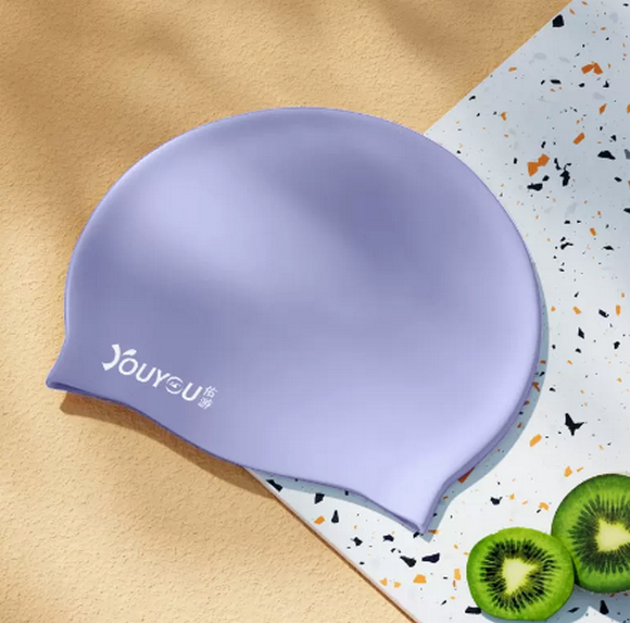 Popular swimming cap for women, waterproof and non-stretching (Taro Purple [Standard Silicone Style])