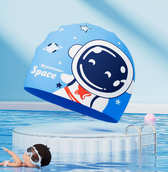 Popular cute cartoon swimming cap for boys and girls (Space Astronaut [Summer Travel Series])