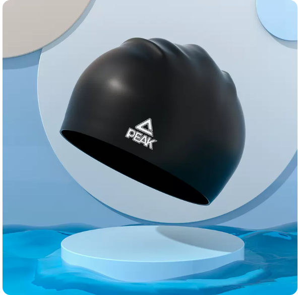 Hot style waterproof ear protection swimming cap (black [silicone swimming cap - extra large] (one size fits all)