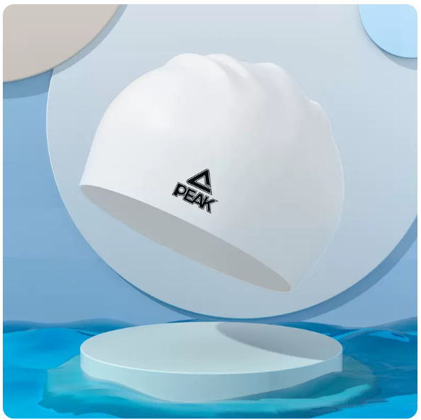 Hot style waterproof ear protection swimming cap (white [silicone swimming cap - extra large size]) (one size fits all)