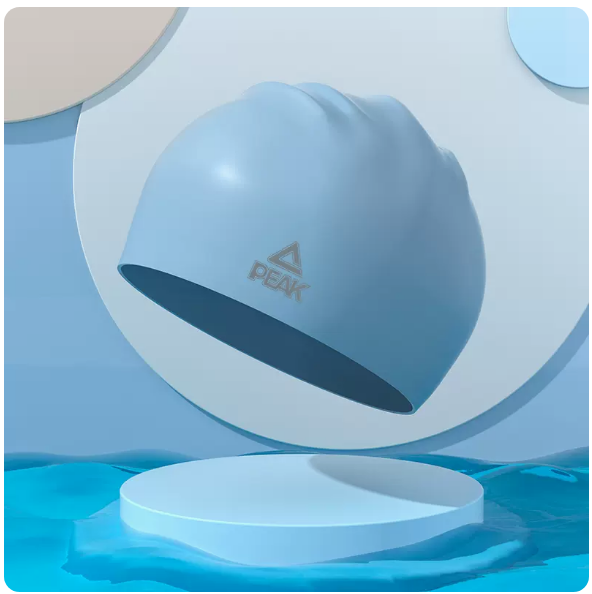 Hot style waterproof non-constricting ear protection swimming cap (light blue [silicone swimming cap - extra large size] (one size fits all)
