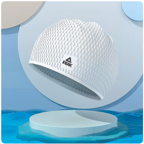 Hot style waterproof ear protection swimming cap (white [water drop swimming cap]) (one size fits all)