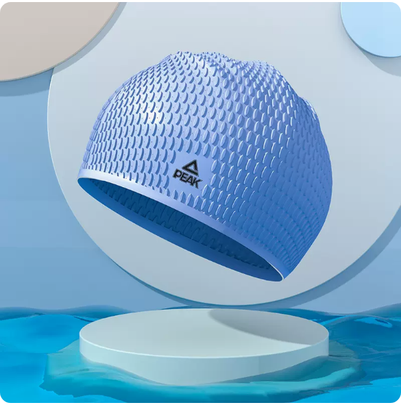 Hot style waterproof ear protection swimming cap (blue [water drop swimming cap]) (one size fits all)