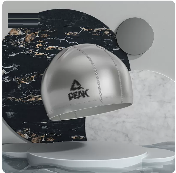 Hot style waterproof ear protection swimming cap (silver gray [pu swimming cap]) (one size fits all)