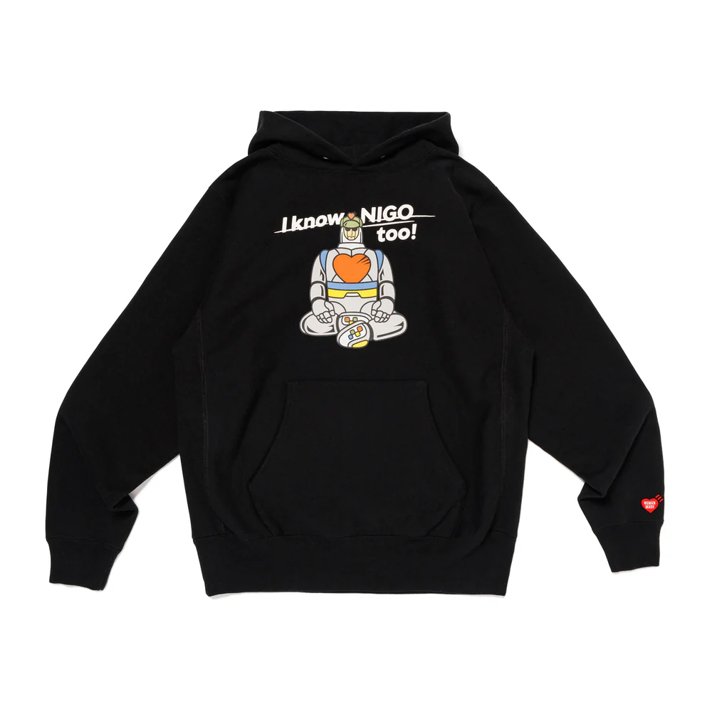 I KNOW NIGO TOO×HUMAN MADE HEAVYWEIGHT HOODIE 機器人標語帽T