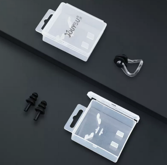 Popular swimming earplugs that prevent water ingress (black earplugs and nose clip set [universal for adults and children])