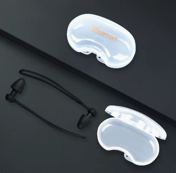 Popular swimming earplugs that prevent water ingress (corded version - black earplugs [universal for adults and children])