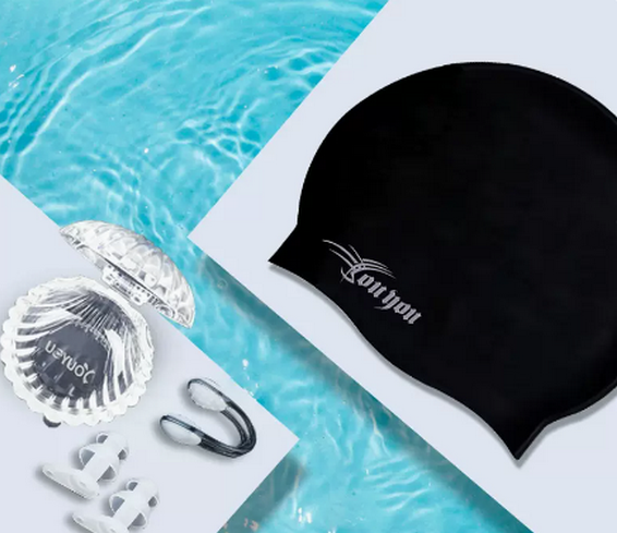 Popular swimming earplugs to prevent water ingress (black nose clip earplugs-shell box + swimming cap [universal for adults and children]) The swimming cap is shipped in black for adults by default. If you need other colors or children's models, please contact customer service