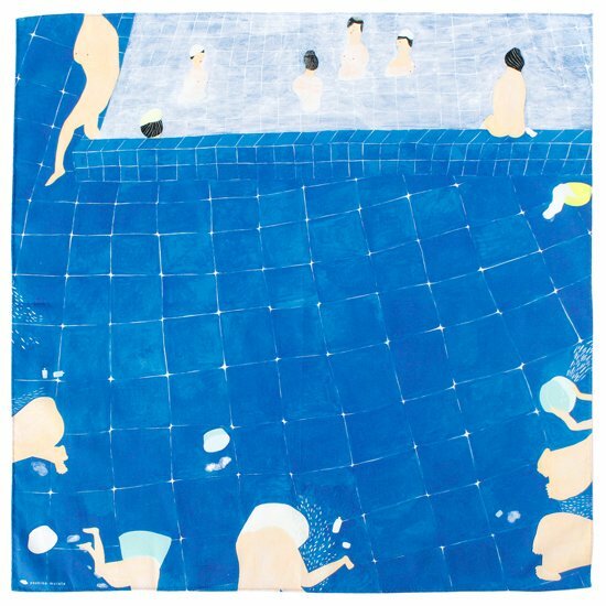 yoshiko murata 插畫手巾＿沐浴的女子