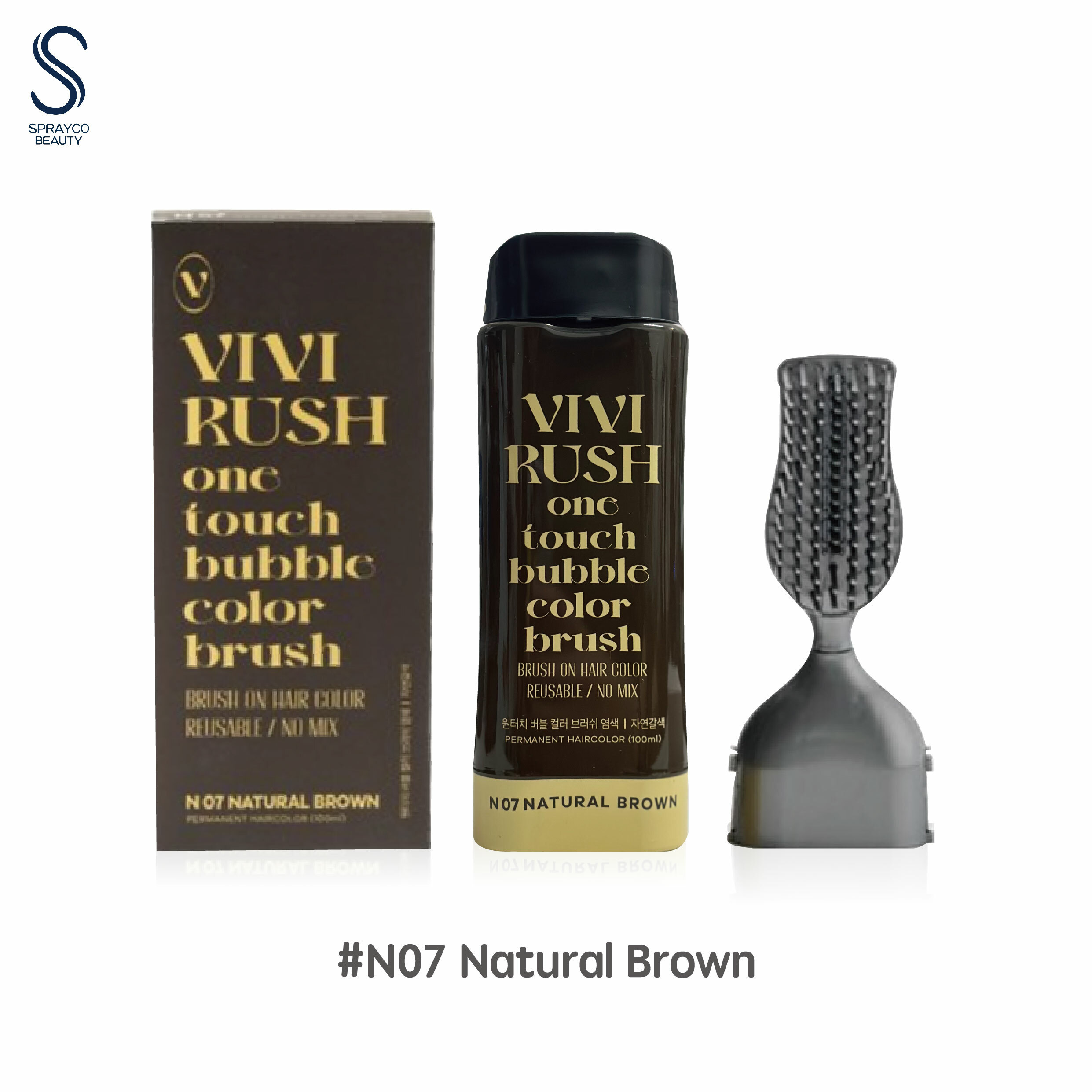 【VIVIRUSH 髮刷式泡泡染髮劑 (N07 自然棕)】
