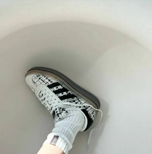 ADIDAS GAZELLE BOLD 小香風 解構 增高 厚底 女鞋 毛呢 白