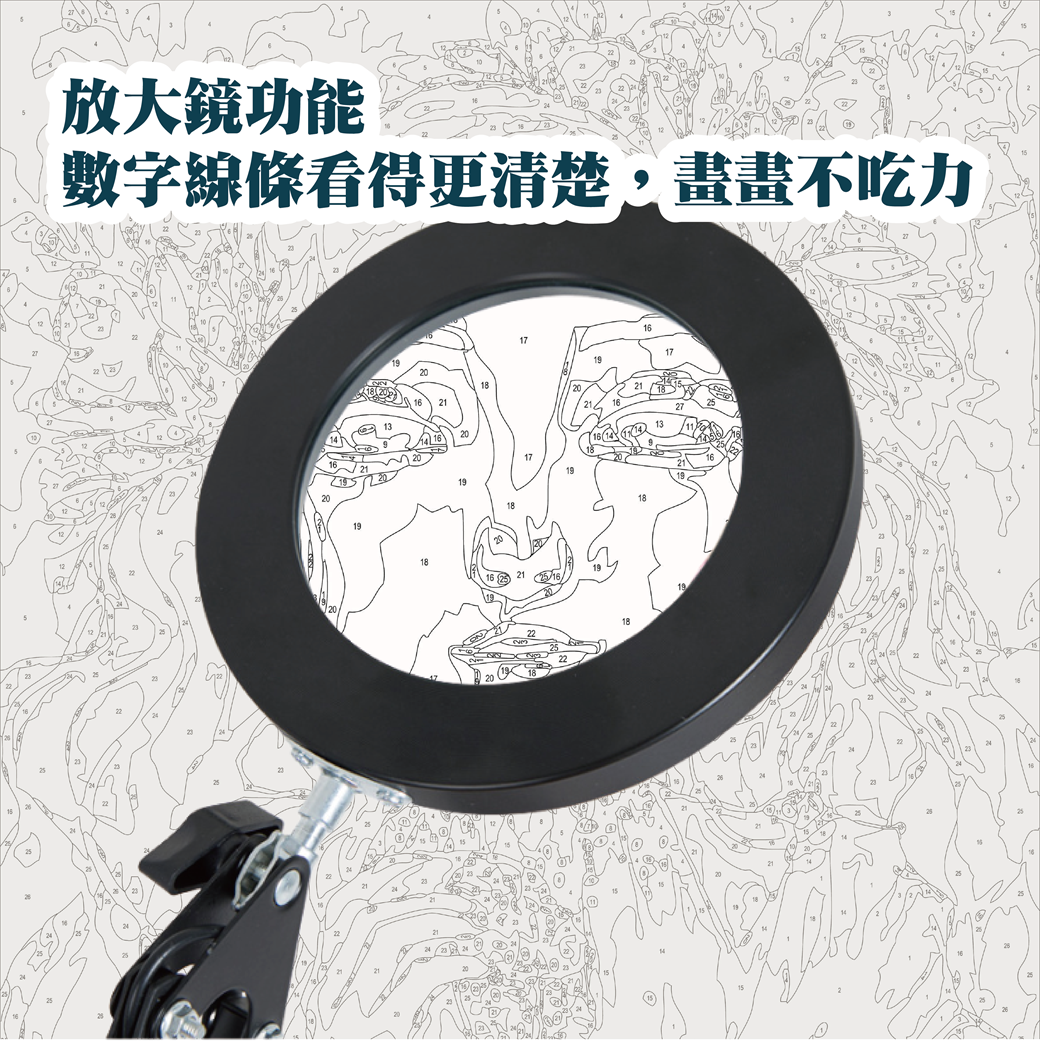 LED檯燈放大鏡 (黑/白)