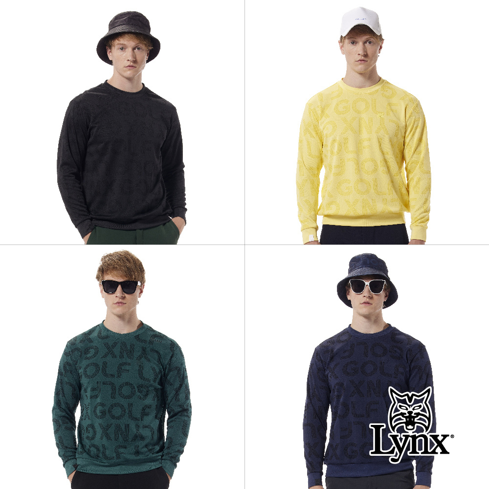 首爾高桿風格！吸排Lynx字樣雙面緹花大學T圓領POLO衫